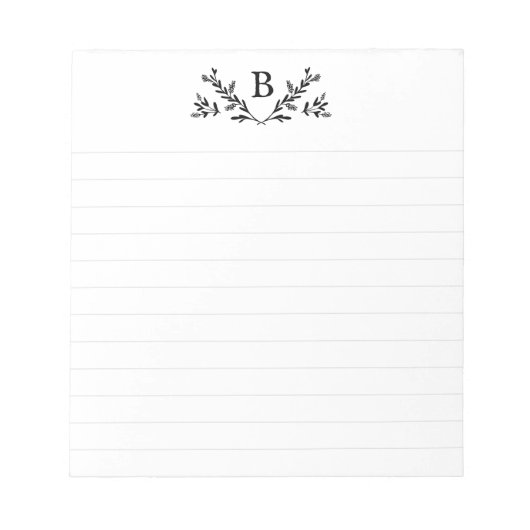 Monogramm-Notizblock mit Linien Notizblock (Vorderseite)