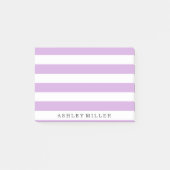 Monogramm-Notizen für Lila Streifen Post-it Klebezettel (Vorderseite)