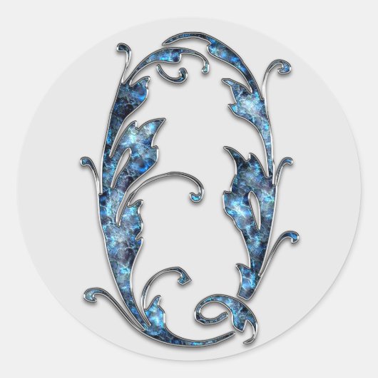 Monogramm Nummer 0 Aufkleber (Vorderseite)