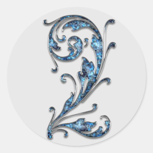 Monogramm Nummer 2 Aufkleber (Vorderseite)