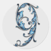 Monogramm Nummer 9 Aufkleber (Vorderseite)