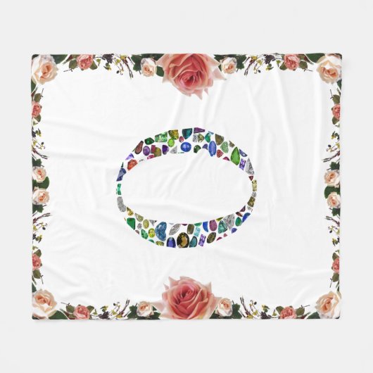 Monogramm 'O' Fleecedecke (Vorderseite (Horizontal))