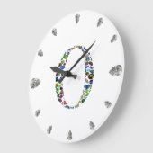 Monogramm 'O' Große Wanduhr (Winkel)