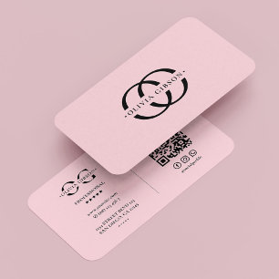 Monogramm O-Logo Elegantes Ästhetisches Pastellros Visitenkarte