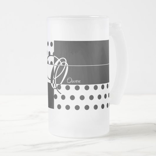 Monogramm O Mattglas Bierglas (VorderseiteRechts)