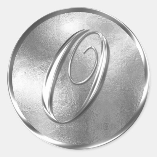 Monogramm O NONMETALLIC Silver Umschlag Aufkleber (Vorderseite)