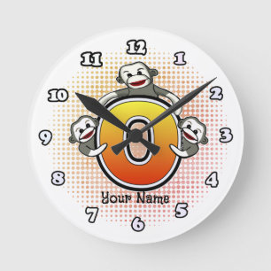 Monogramm O Sock Monkey Uhr
