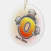 Monogramm O Sockenaffe Keramik Ornament (Links)
