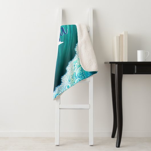 Monogramm Ocean Waves Nature Sherpadecke (Beispiel)