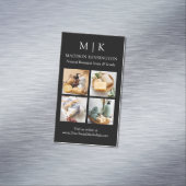 Monogramm oder Logo 4-Foto hinzufügen Magnetische Visitenkarte (Beispiel)