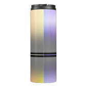 Monogramm oder Name, rosa und grau glänzen Thermosbecher (Rückseite)