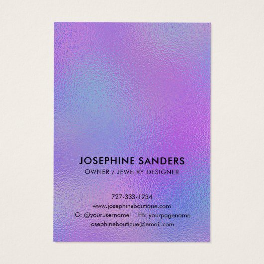 Monogramm-Ohrring-Anzeige für Tropfen von Iridesce (Rückseite)