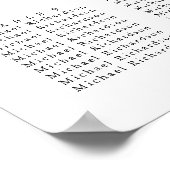 Monogramm Olivenblatt Hochzeit 12 Tabelle Sitzplan Poster (Ecke)