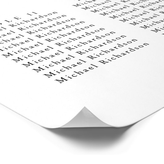 Monogramm Olivenblatt Hochzeit 15 Tafelsitzdiagram Poster (Ecke)