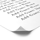 Monogramm Olivenblatt Hochzeit 17 Tabelle Sitzplan Poster (Ecke)