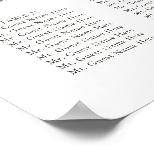 Monogramm Olivenblatt Hochzeit 30 Tafelsitzdiagram Poster (Ecke)