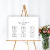 Monogramm Olivenblatt Hochzeit 6 Tischkarten Poster