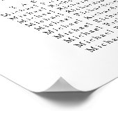 Monogramm Olivenblatt Hochzeit 8 Tischkarten Poster (Ecke)