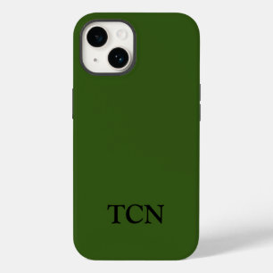 Monogramm Olivgrün Minimalistisches Modernes Case-Mate iPhone 14 Hülle