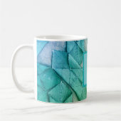 Monogramm ombre aquamarin grün nautisch abstrakt kaffeetasse (Links)