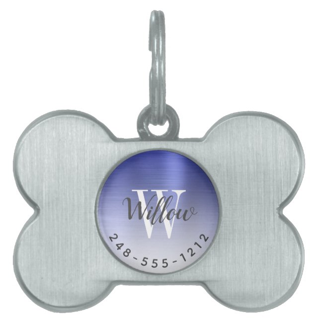 Monogramm Ombre Dog Bone Tiermarke (Vorderseite)