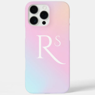 Monogramm Ombre Holografisch Rosa Weiblich Persona iPhone 16 Pro Max Hülle