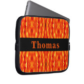 Monogramm-orange abstrakte Feuer-Laptop-Hülse Laptopschutzhülle (Vorne Rechts)