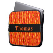 Monogramm-orange abstrakte Feuer-Laptop-Hülse Laptopschutzhülle (Vorderseite Links)