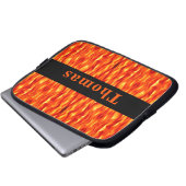 Monogramm-orange abstrakte Feuer-Laptop-Hülse Laptopschutzhülle (Vorne Knopf)