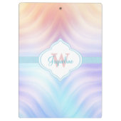 Monogramm-orange aquamariner Lavendel Klemmbrett (Rückseite)