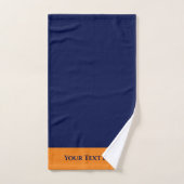 Monogramm Orange Blau Gestreift Einfarbig Badhandtuch Set (Handtuch)