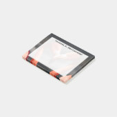 Monogramm Orange Flamingos Watvogel Herz Post-it Klebezettel (angewinkelt)