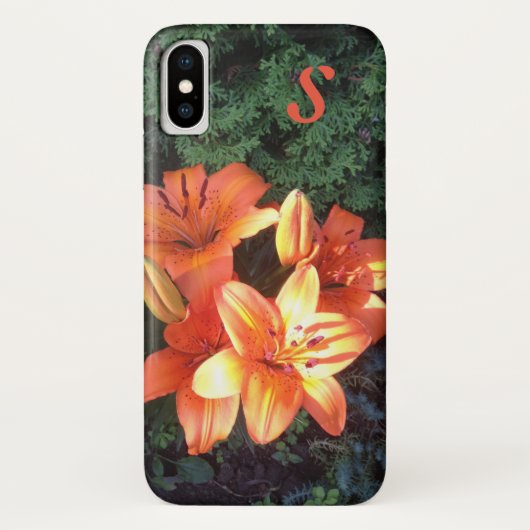 Monogramm Orange Floral Fotografie Case-Mate iPhone Hülle (Rückseite)