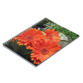 Monogramm Orange Floral Fotografie Notizblock (Linke Seite)