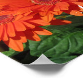 Monogramm Orange Floral Fotografie Poster (Ecke)