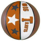 Monogramm Orange, Grau und Weiß Basketball (Vertikal)