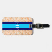 Monogramm-orange griechischer gepäckanhänger (Vorderseite horizontal)