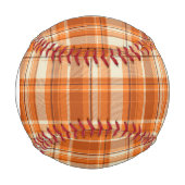 Monogramm Orange kariert Baseball (Vorderseite)