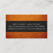 Monogramm Orange Leather Look Visitenkarte (Rückseite)