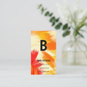Monogramm | Orange Red Brush Strokes Visitenkarte (Stehend Vorderseite)
