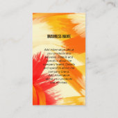 Monogramm | Orange Red Brush Strokes Visitenkarte (Rückseite)