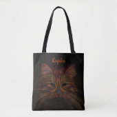 Monogramm-orange Rost-Kupfer-Katzen-Foto-Kunst Tasche (Vorderseite)