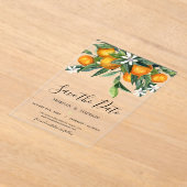 Monogramm Orange Save the Date Acryleinladungen (Ablage )