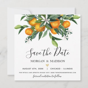 Monogramm Orange Save the Date Ankündigung