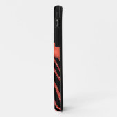 Monogramm orange, schwarzer GlitzerZebra iPhone 5 Case-Mate iPhone Hülle (Hinten/Links)