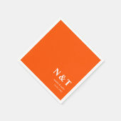 Monogramm orange serviette (Ecke)