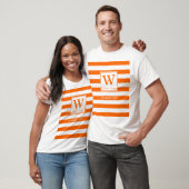 Monogramm | Orange Streifen | Fun Modern T-Shirt (Unisex)