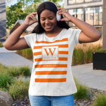 Monogramm | Orange Streifen | Fun Modern