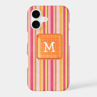 Monogramm Orange und Rosa Streifen