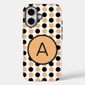 Monogramm Orange und Schwarz Case-Mate iPhone Hülle (Rückseite)